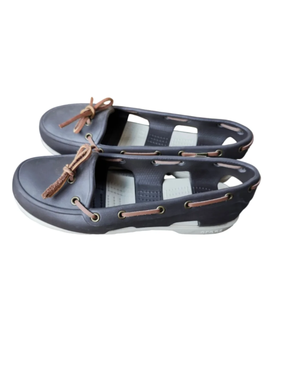 Crocs Beach Line Boat Shoes Espresso Brown Stucco Women's Size 7